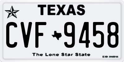 TX license plate CVF9458