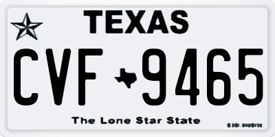 TX license plate CVF9465