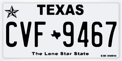 TX license plate CVF9467