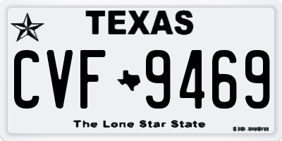 TX license plate CVF9469