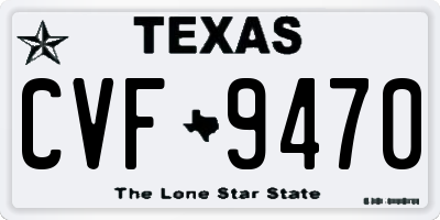 TX license plate CVF9470