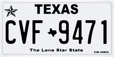 TX license plate CVF9471