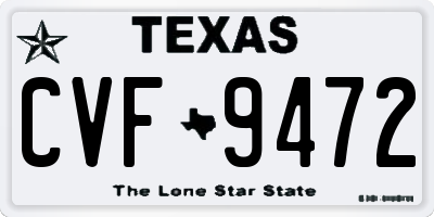 TX license plate CVF9472