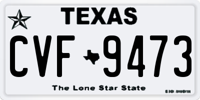 TX license plate CVF9473
