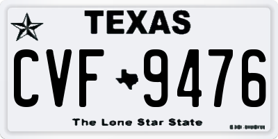 TX license plate CVF9476