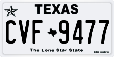 TX license plate CVF9477