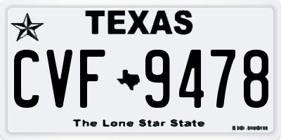 TX license plate CVF9478