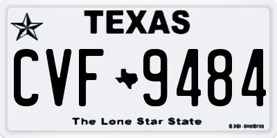 TX license plate CVF9484