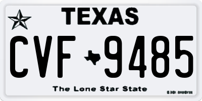 TX license plate CVF9485