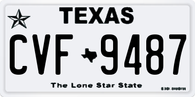 TX license plate CVF9487