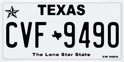 TX license plate CVF9490