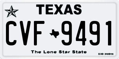 TX license plate CVF9491
