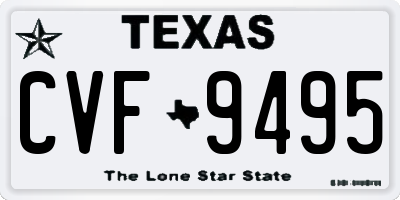 TX license plate CVF9495