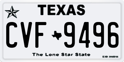 TX license plate CVF9496