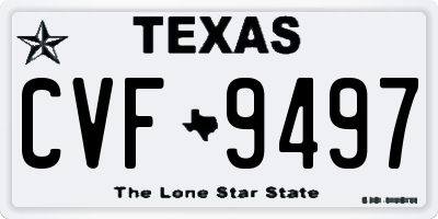 TX license plate CVF9497