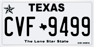 TX license plate CVF9499