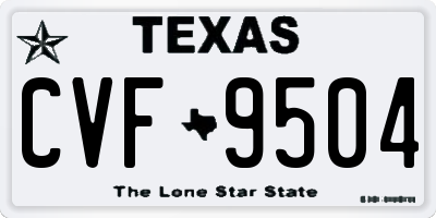 TX license plate CVF9504
