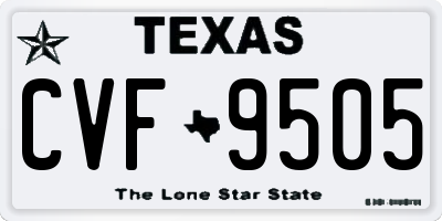 TX license plate CVF9505