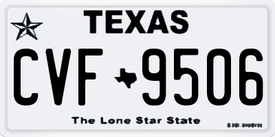 TX license plate CVF9506