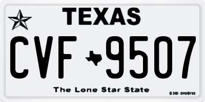 TX license plate CVF9507