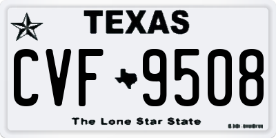 TX license plate CVF9508