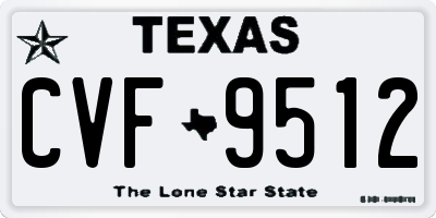 TX license plate CVF9512