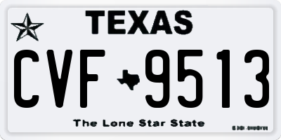 TX license plate CVF9513