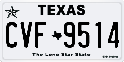 TX license plate CVF9514