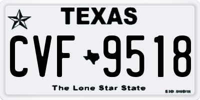 TX license plate CVF9518