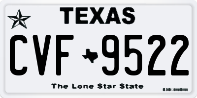 TX license plate CVF9522