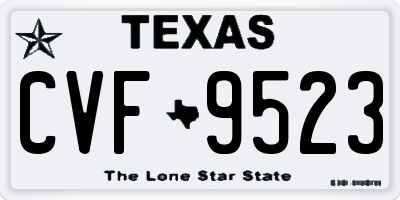 TX license plate CVF9523
