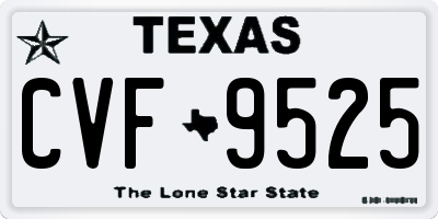 TX license plate CVF9525