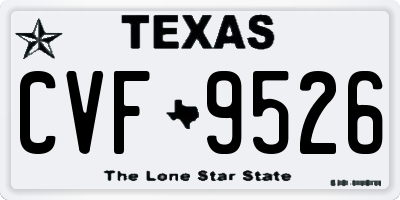 TX license plate CVF9526