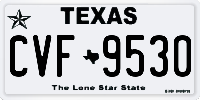 TX license plate CVF9530