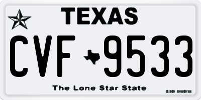 TX license plate CVF9533