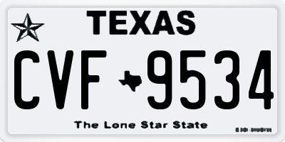 TX license plate CVF9534