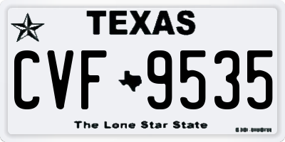 TX license plate CVF9535