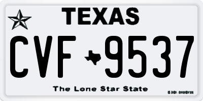 TX license plate CVF9537
