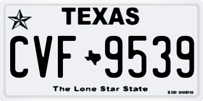 TX license plate CVF9539