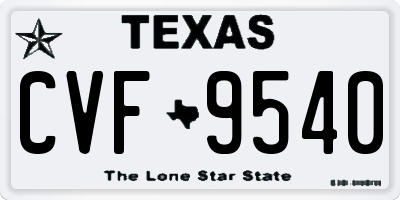 TX license plate CVF9540