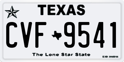 TX license plate CVF9541