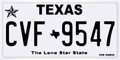 TX license plate CVF9547