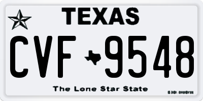TX license plate CVF9548