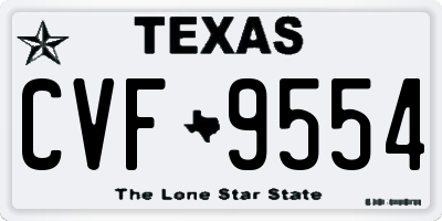 TX license plate CVF9554
