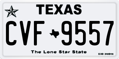 TX license plate CVF9557