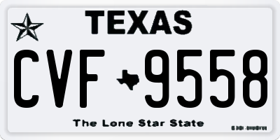 TX license plate CVF9558