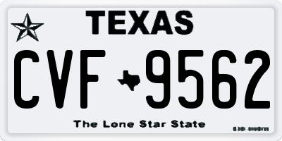 TX license plate CVF9562