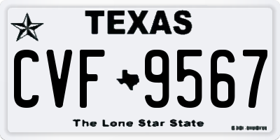 TX license plate CVF9567