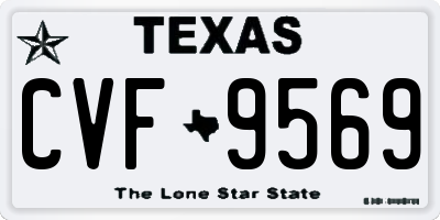 TX license plate CVF9569