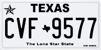 TX license plate CVF9577